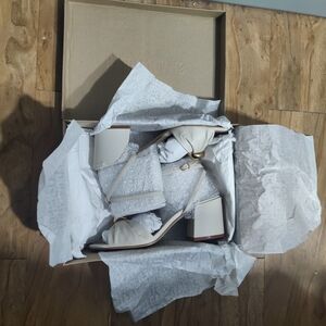 Steve Madden Cream Block Heel Sandals